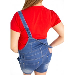 Джинсовый комбинезон шортами для беременных Синий